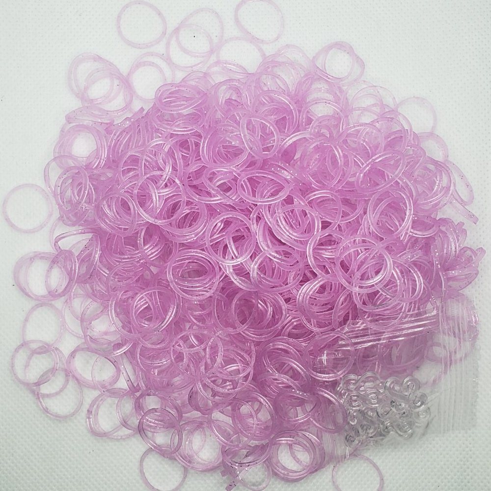 Glitter Rubber bands Purple Bracelets